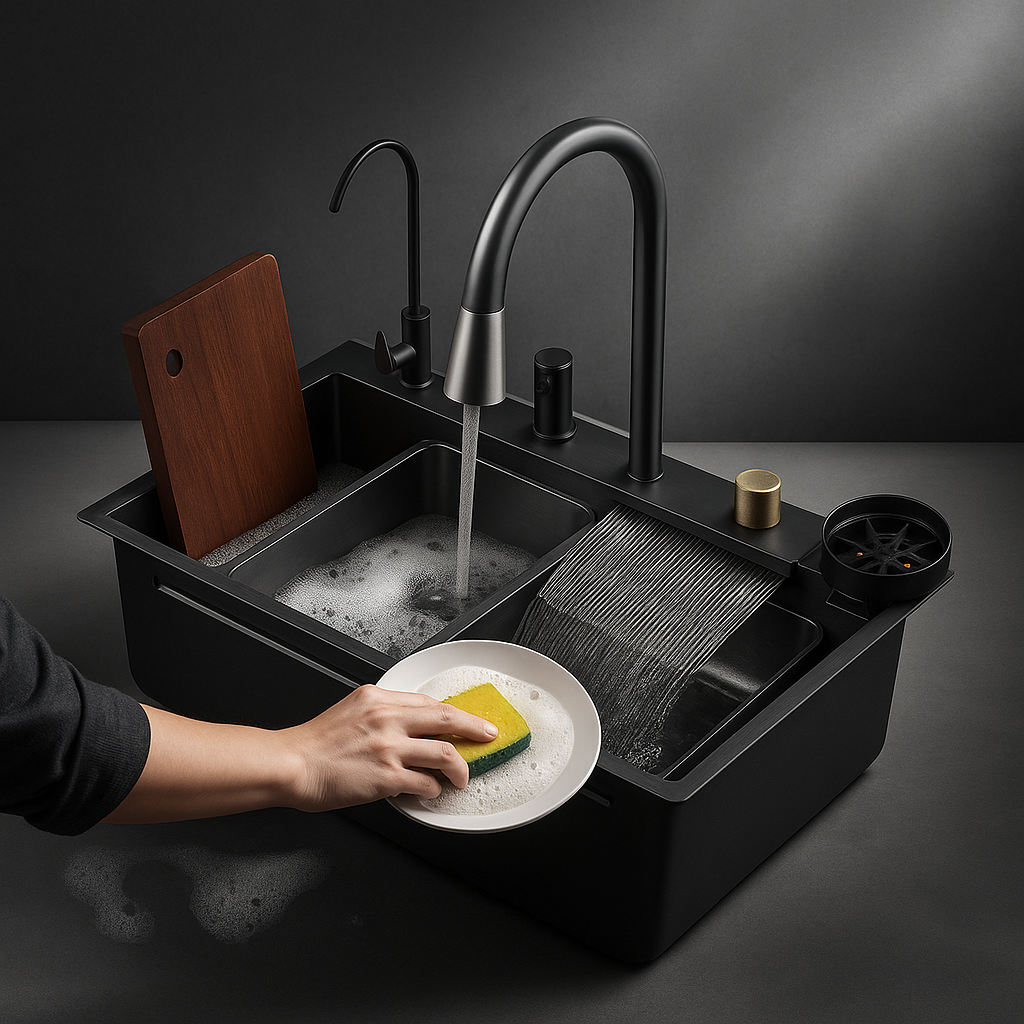 ALL IN ONE WATER FALL KITCHEN SINK