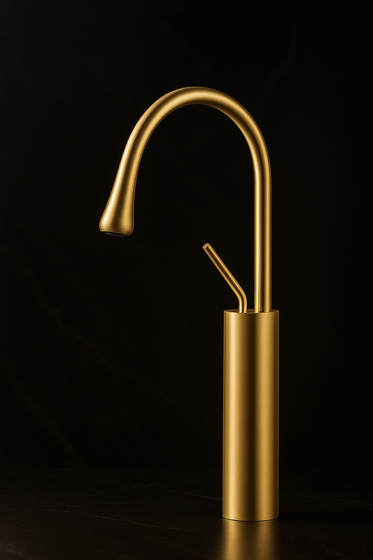 SWAN NECK BASIN MIXER 12” PVD Hot&Cold by Trucera