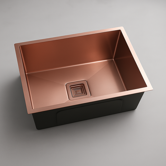 HANDMADE ROSE GOLD SINGLE BOWL KITCHEN SINK
