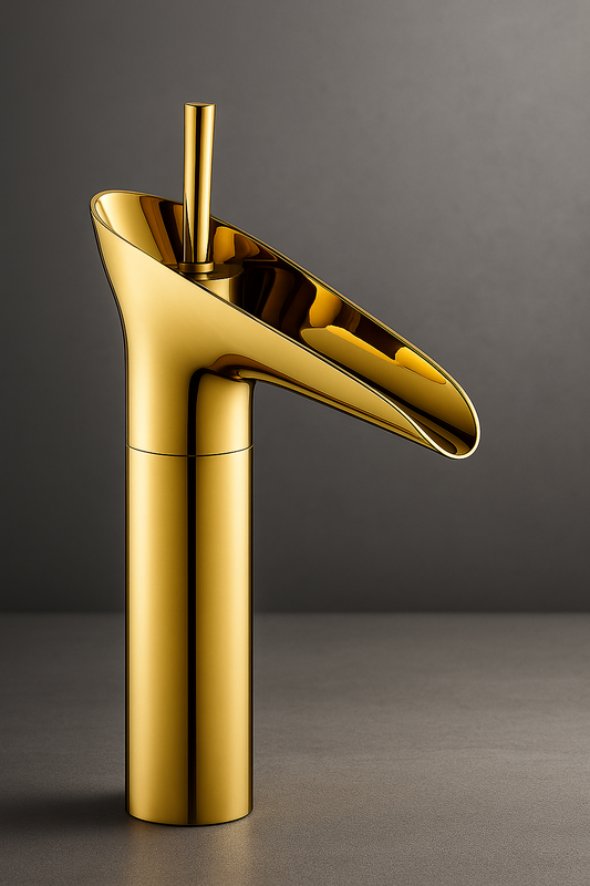 WATERFALL BASIN MIXER 12” PVD Hot&Cold by Trucera