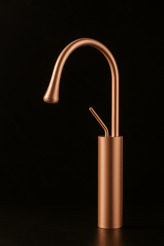 SWAN NECK BASIN MIXER 12” PVD Hot&Cold by Trucera