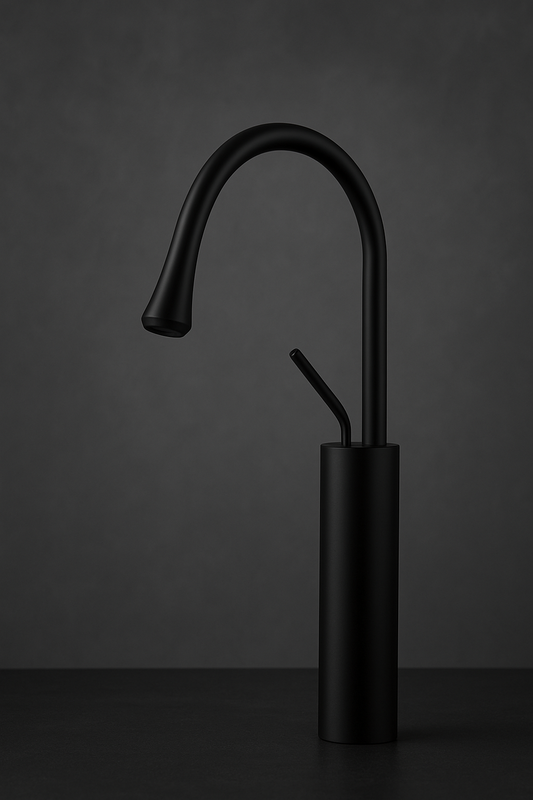 SWAN NECK BASIN MIXER 12” PVD Hot&Cold by Trucera