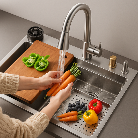 ALL IN ONE WATER FALL KITCHEN SINK SUS-304 by Trucera